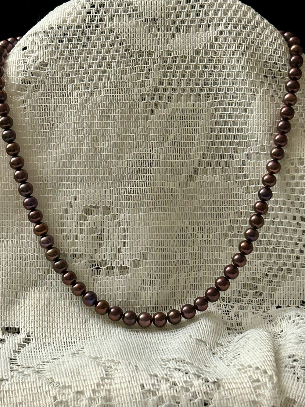 Gorgeous Fresh Water 6mm Deep Purple Pearl Necklace
